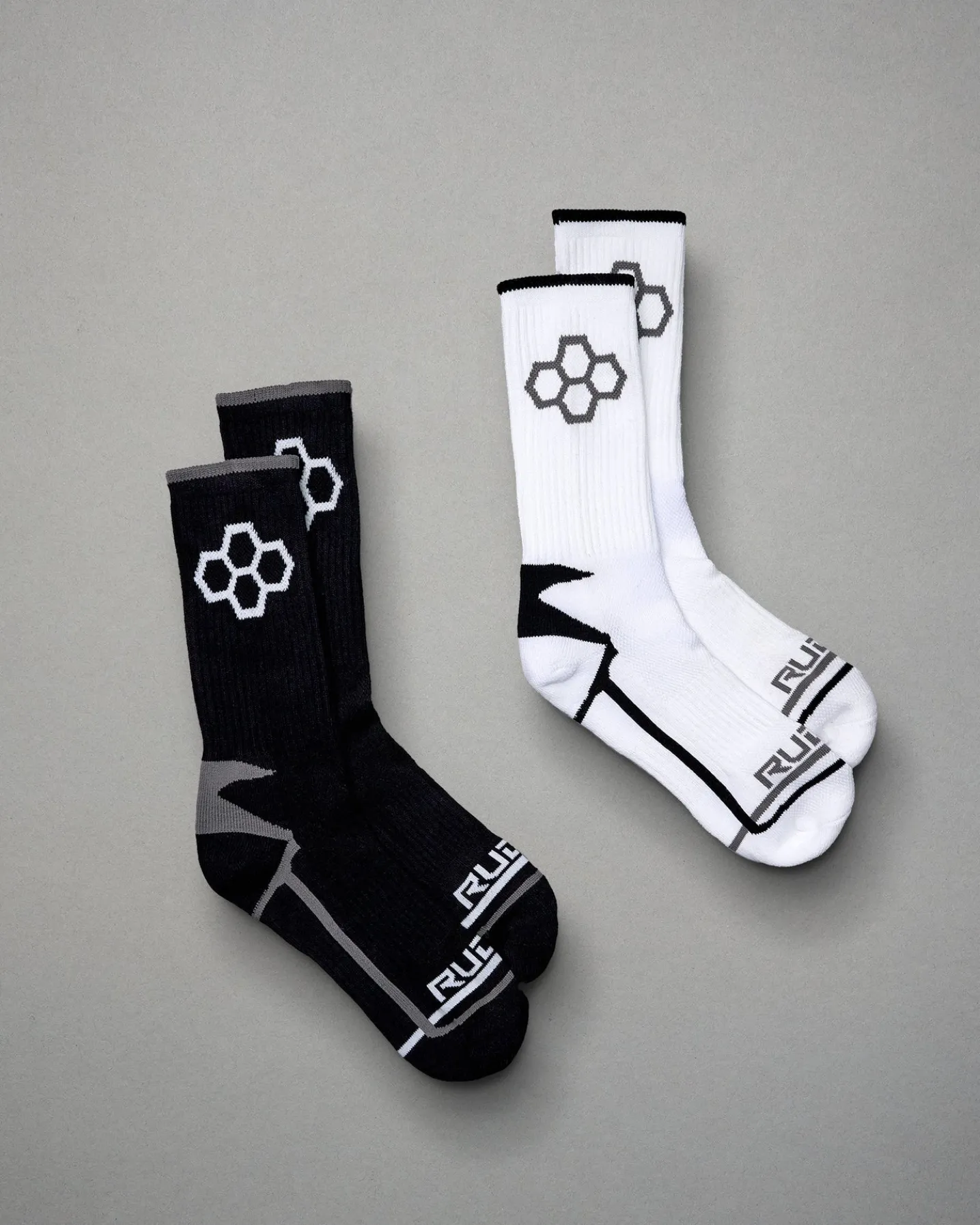RUDIS Black/White Knit Essential Socks (2 Pair)