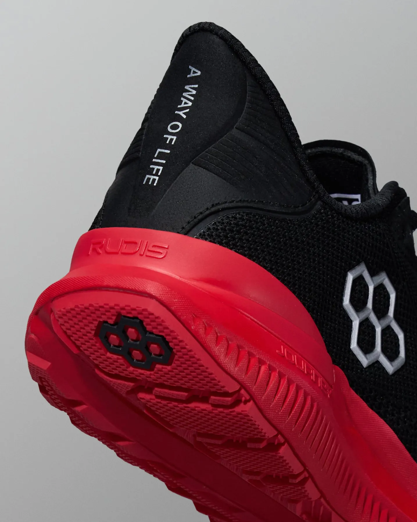 RUDIS Journey Knit Youth Training Shoes - Black/Red