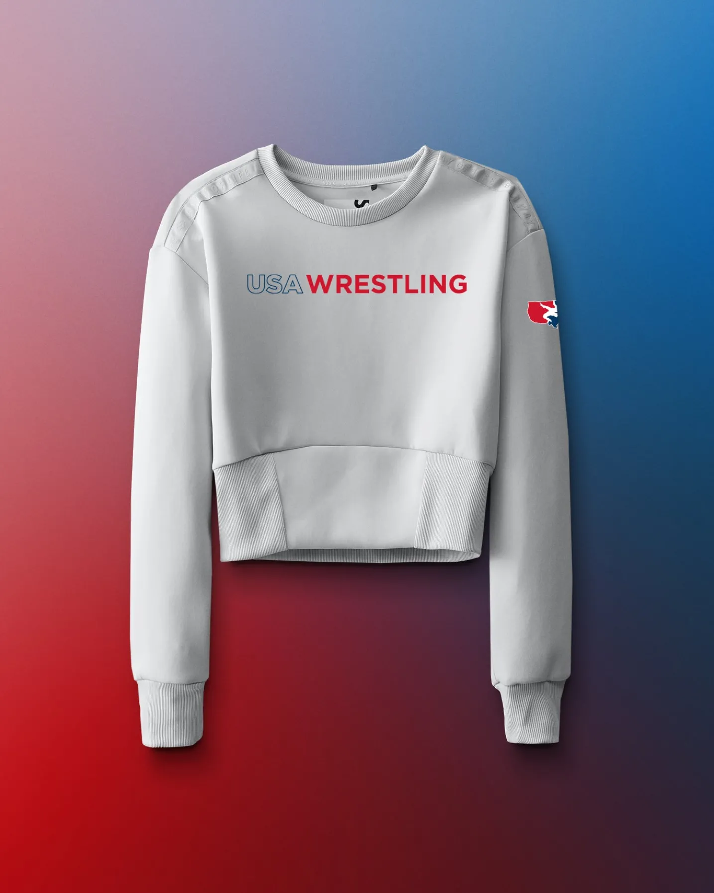 USA Wrestling Wordmark COOL-FEEL Women's Fitted Crew